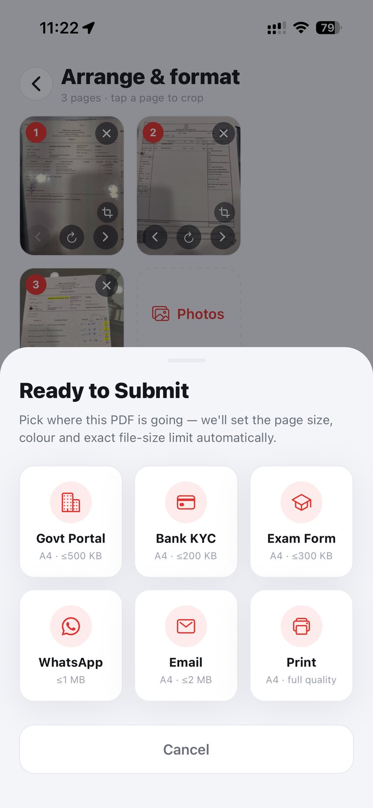 PDF Maker — Ready to Submit presets for portals, KYC and exams